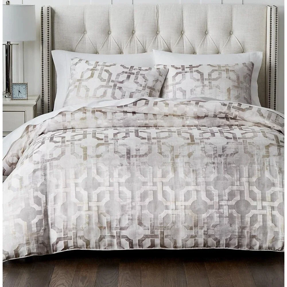 Hotel Collection Luxury Fresco 3Pc Queen Duvet Cover Set Gold Jacquard